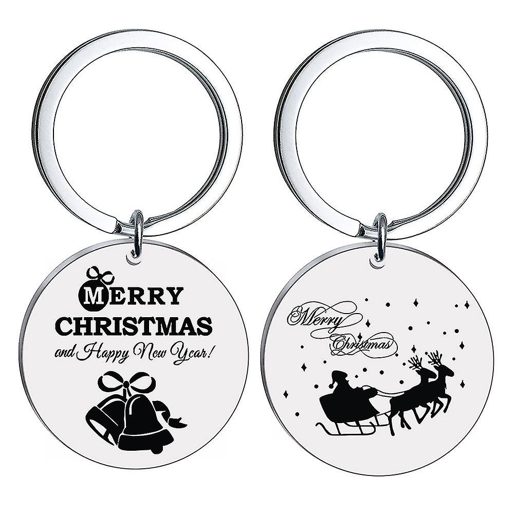 Christmas Stainless Steel Round Flat Split Ring For Keys Organization Diy Attachment - Pack