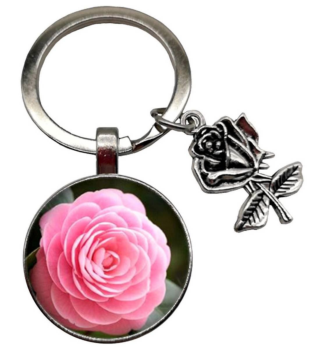 Bassin and Brown Rose Key Ring - Pink