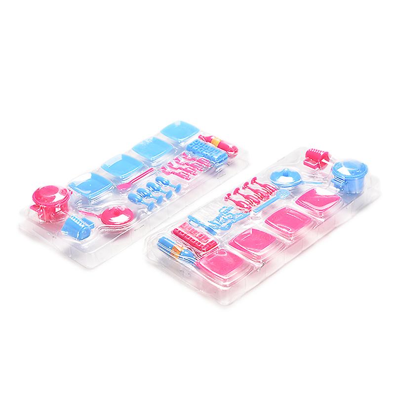 18 Pcs/set Mini Kitchen Tablewares For Doll Kids Play House Toys Color Random