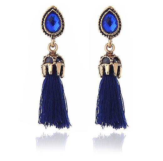 Pendientes borlas vintage Océano diamante