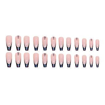 Pink With Flash Long Ballet False Nails Charming Comfortable To Wear Manicure Nails For Shopping Traveling Dating