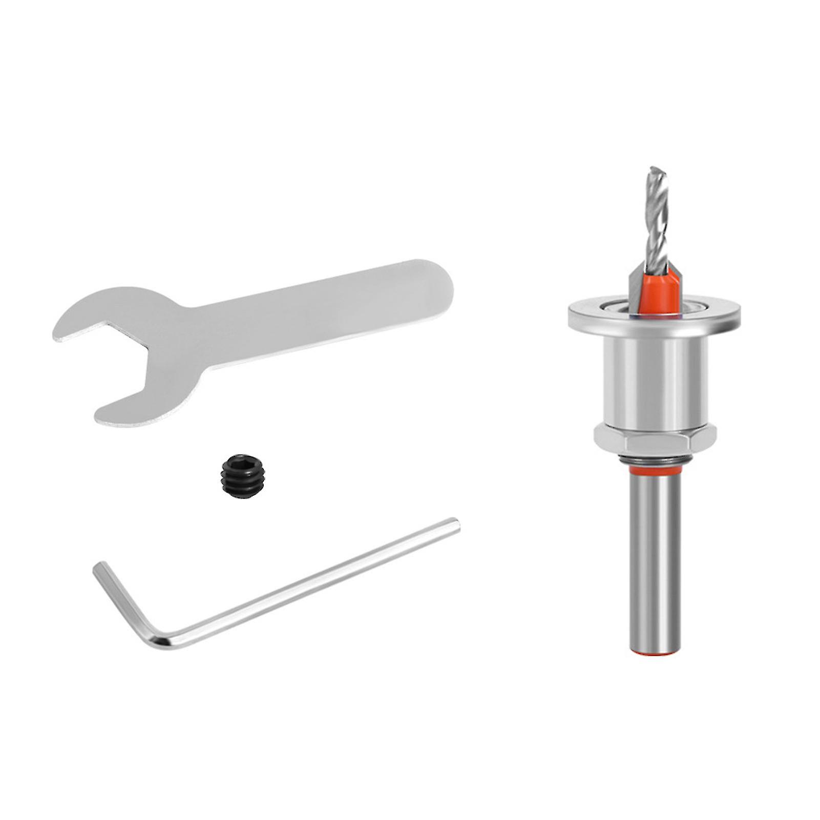 1 Set Countersink Drill Bit Conventional Round Design Alloy Cutter Head Adjustable Depth Easy To Install Taper Hole Drill Carpentry Accessories