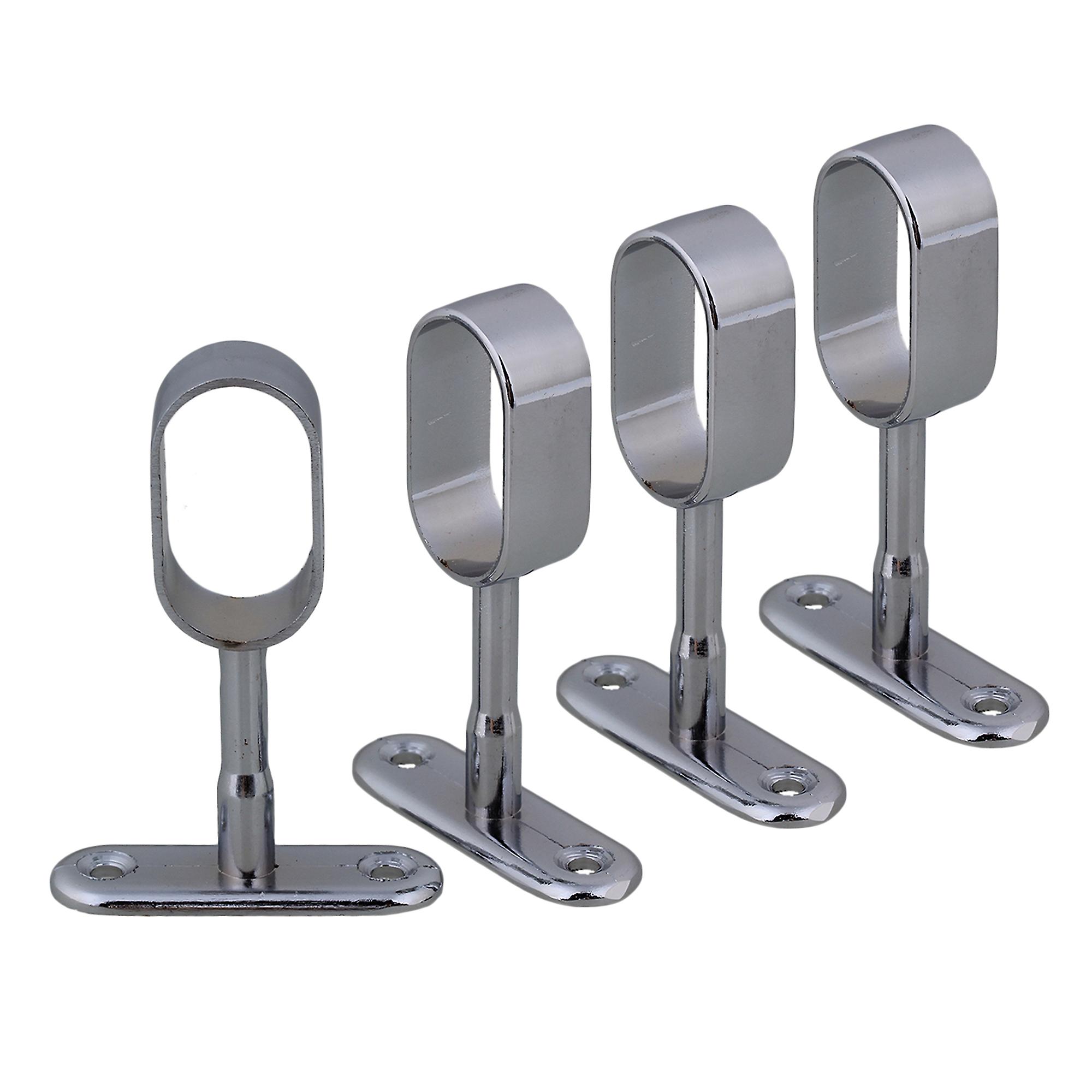 4pcs Oval Closet Support Flanges Rod Lift Support Bracket Clothes Pipes
