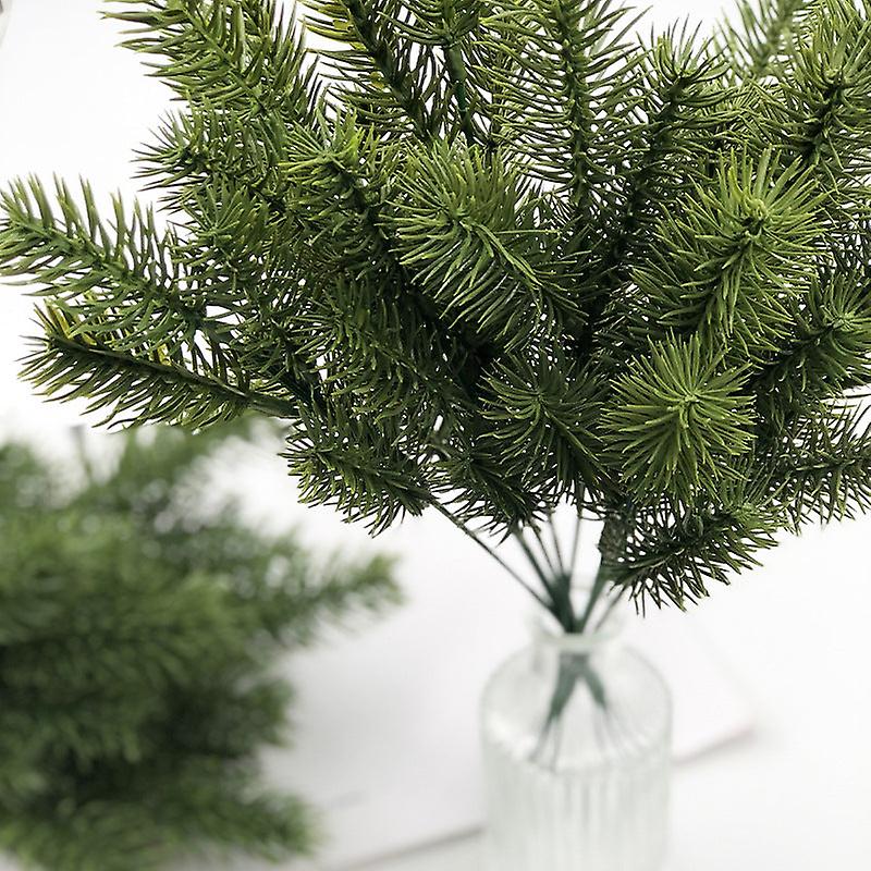 Xmas Ornaments Christmas Decorations Simulation Five Forks Pine Needle Branches Decoration Diy Xmas Gift