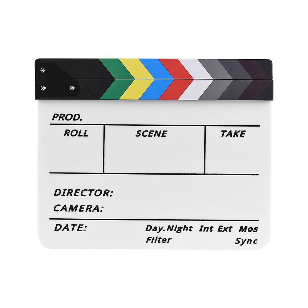 Professional Acrylic Clapboard Dry Erase TV Film Movie Director Cut Action Scene Clapper Board Slate