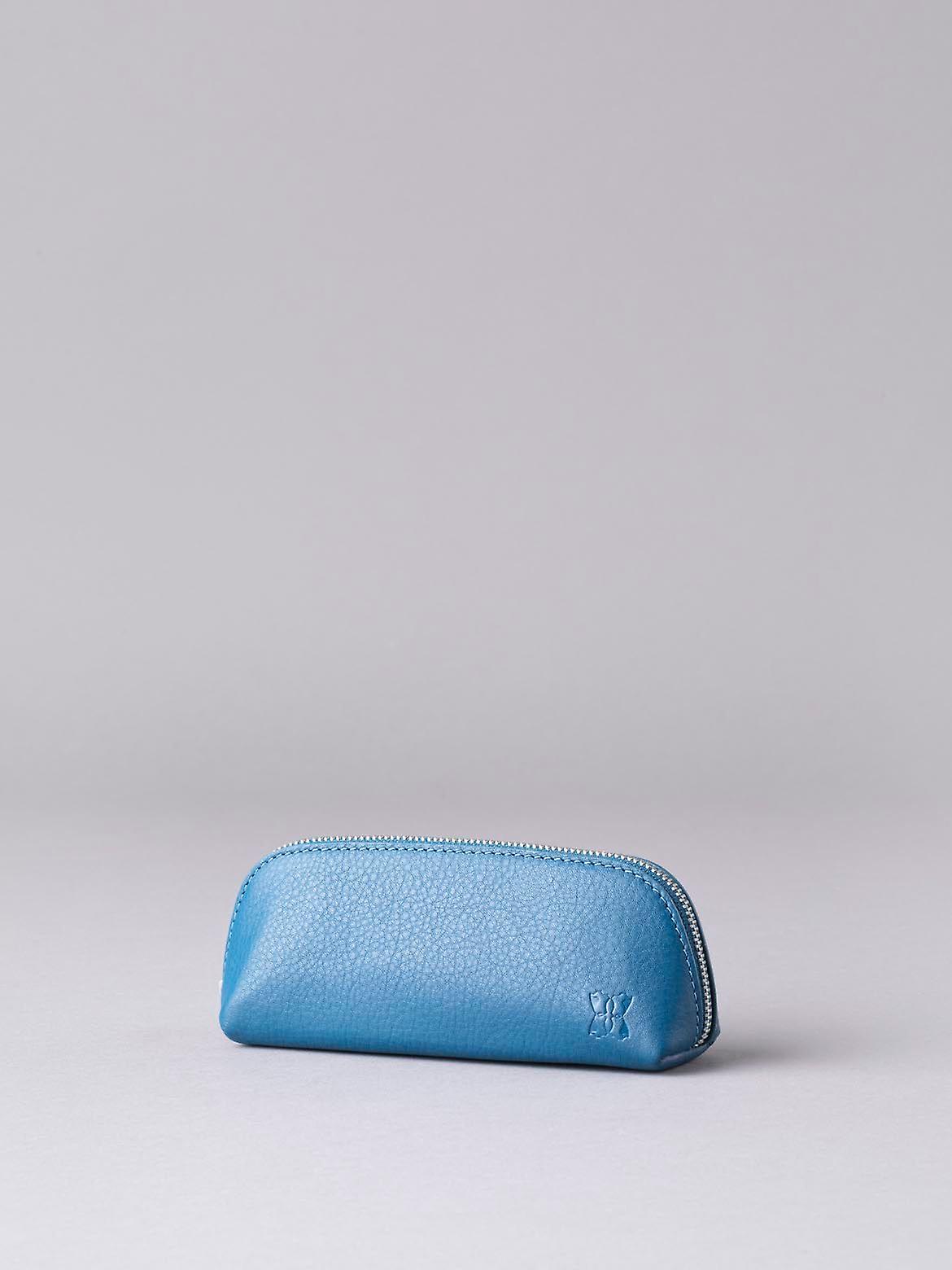 Arnside Leather Zip Glasses Case in Reef Blue