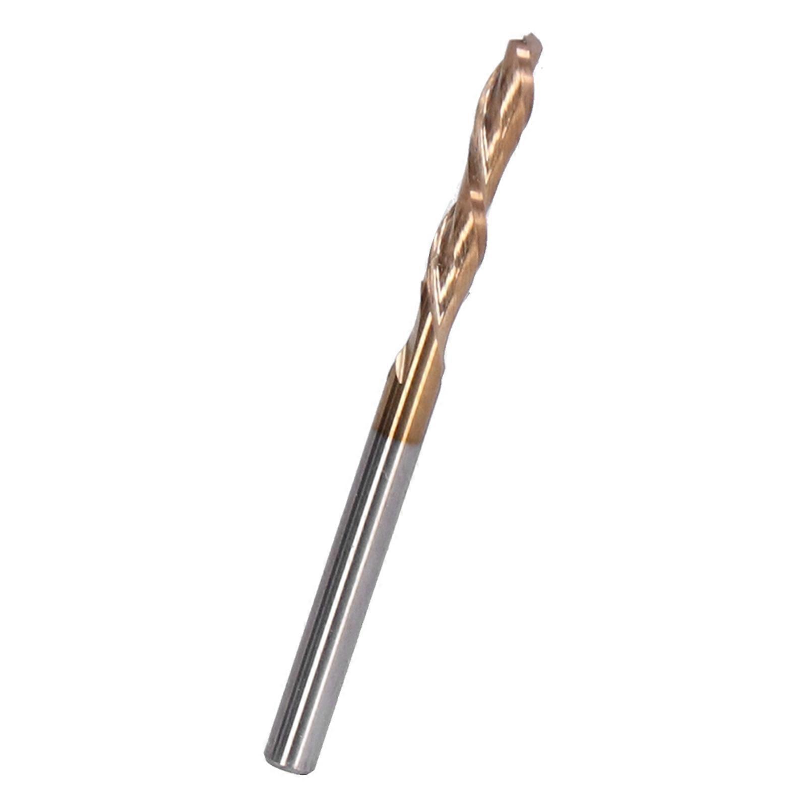 Milling Cutter Tungsten Steel CNC Router Bits DoubleEdged Woodworking Carving Tool(3.175x3.175x15x45L )