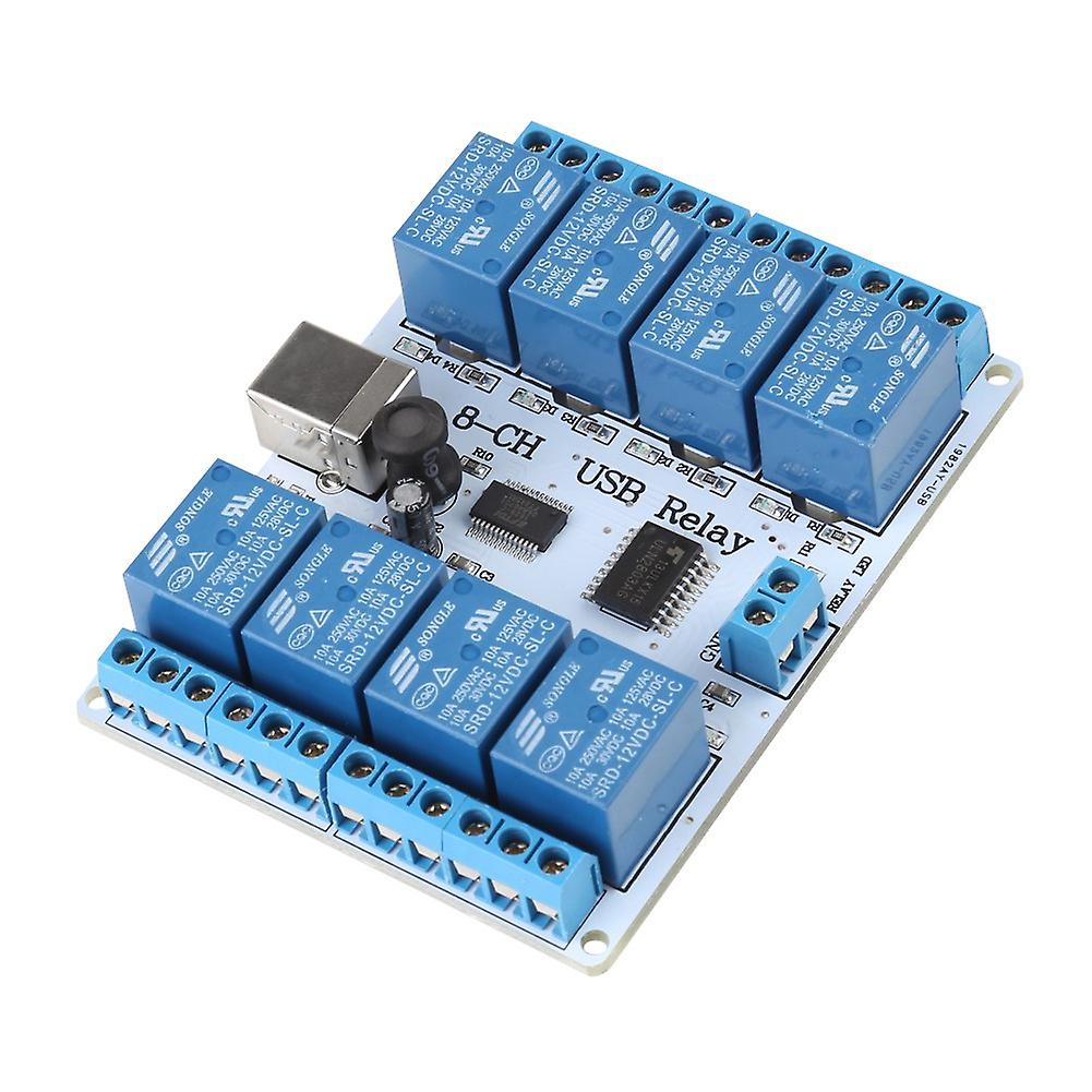 8-channel 12VDC Type B USB Relay Board Module Controller for Automation Robotics