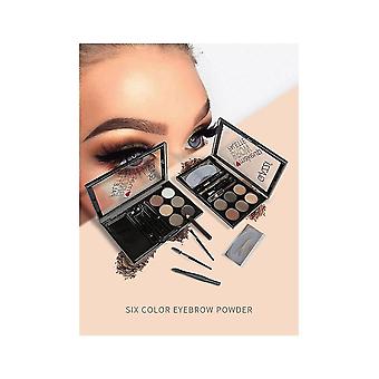 6 Color Eyebrow Powder Palette Cosmetic Brand Eye Brow Enhancer Professional Waterproof Makeup Eye Shadow With Brush, 2