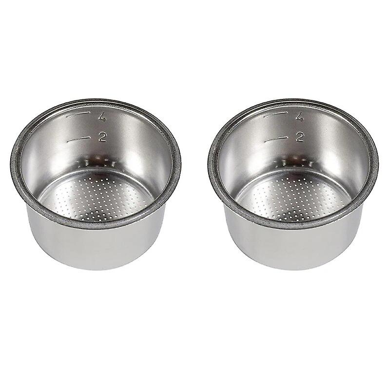 2Pcs 51mm 4 Cups Filter Replacement Filter Basket for Coffee Bottomless Portafilter for Delonghi EC680/EC685 Espresso~11150