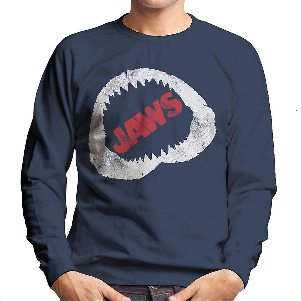 Jaws Bite Red Text Men's Sweatshirt