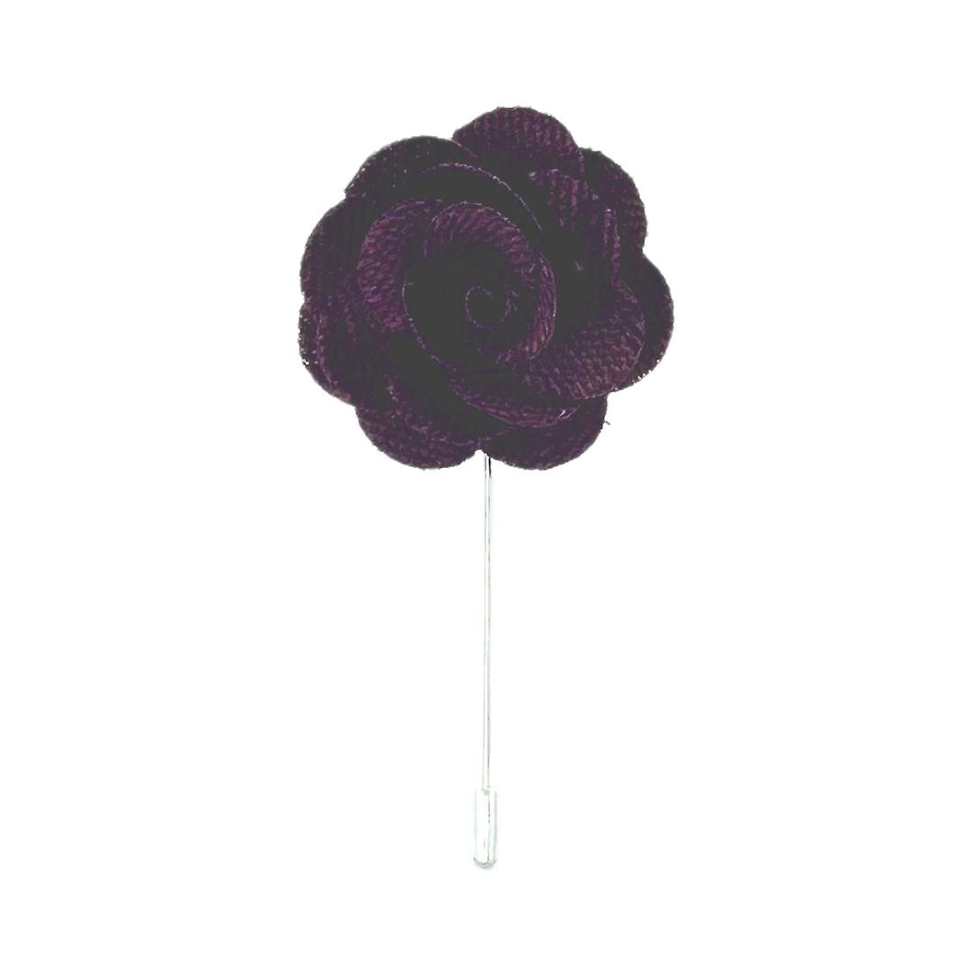 Deep Purple Velvet Flower/Rose Lapel Pin