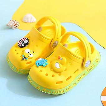 Veeki Toddler Clogs Boys Girls Cute Cartoon Toddler Sandals Kids Slippers ----- Yellow Size 32-33