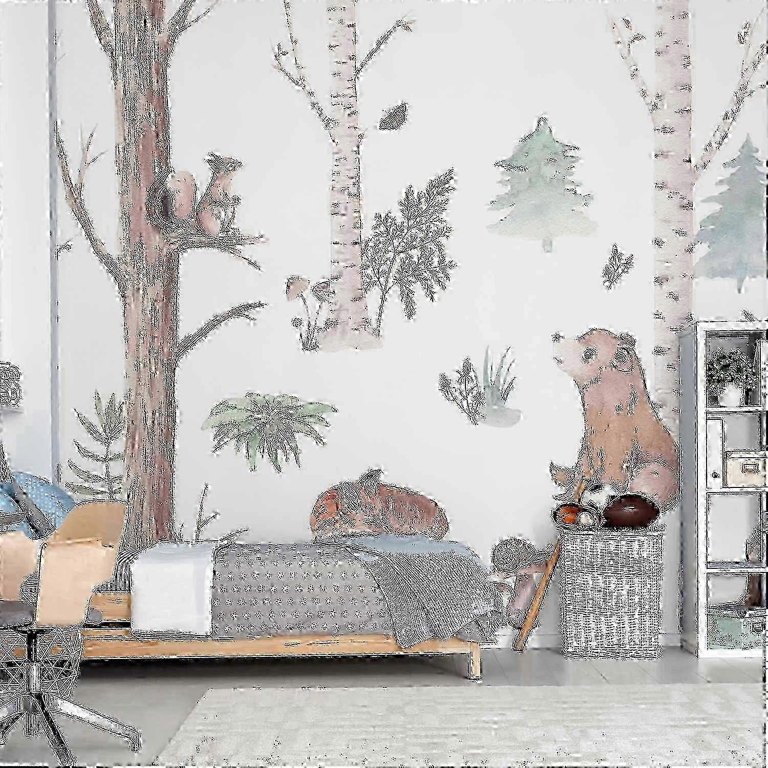 Wall Mural - Subtle Illustration With Forest Animals