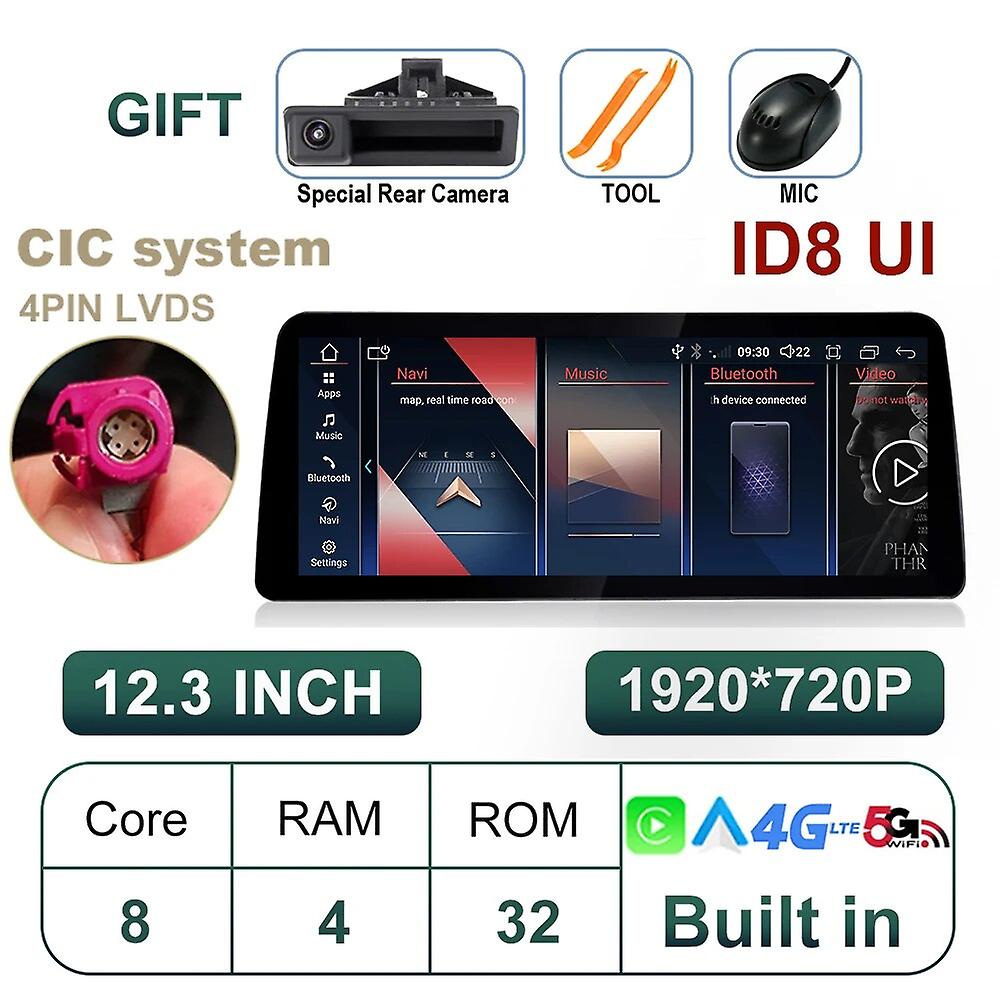 12.3" Android 13 Wireless Carplay Screen &  Autoradio Ips For Bmw 5 Series E60 E61 E63 E64 E92 2005 - 2012 Ccc Cic Navi