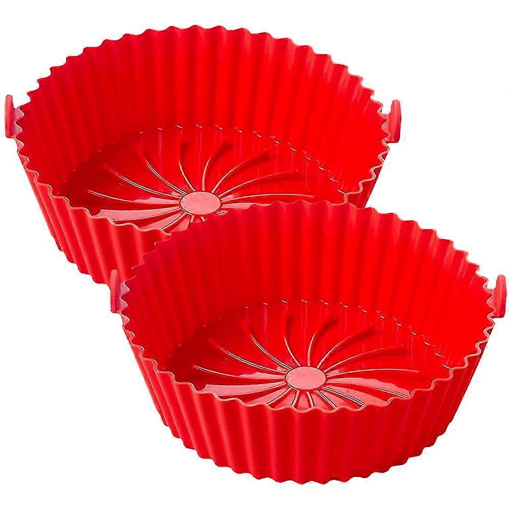 2Pcs Air Fryer Silicone Liners Air Fryer Silicone Pots Air Fryer Silicone Bakeware Containers