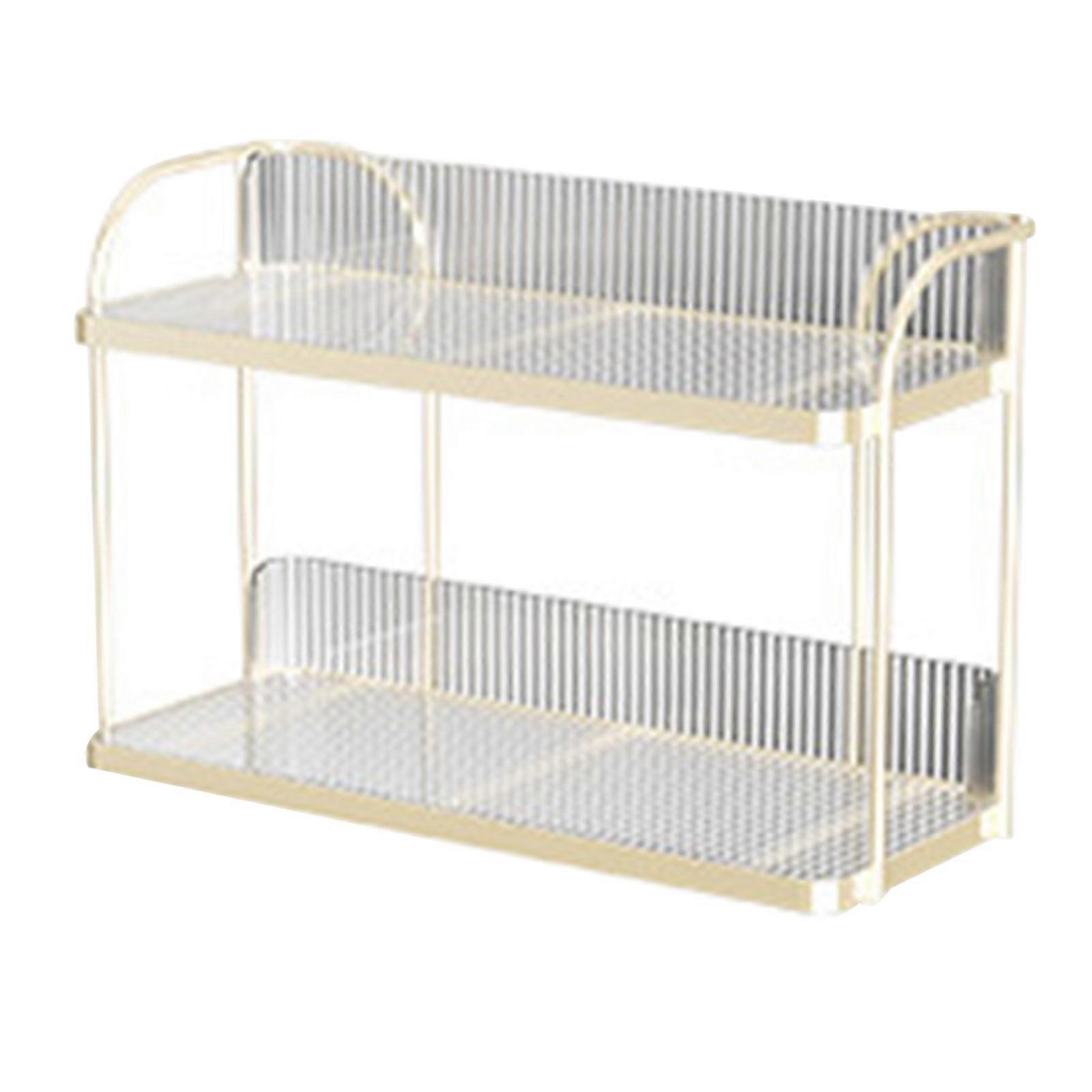Transparent Double Layer Storage Rack Desktop Cosmetic Storage Rack Accessories Organizer For Bedroom