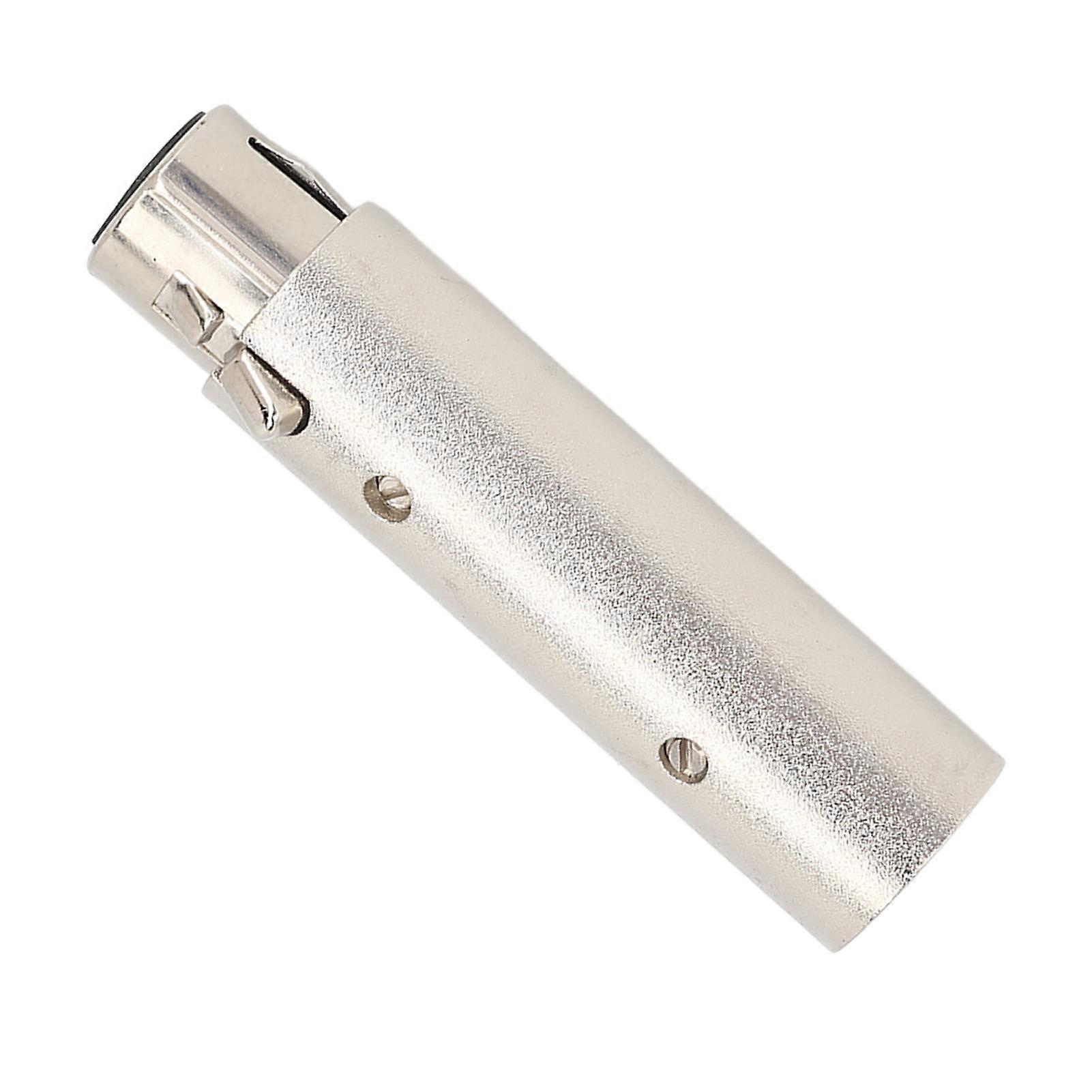 2PCS XLR Straight Extension Joint Connector Zinc Alloy Shell and 3 Copper Cores 3 Pin to 5 Pin XLR Female Adapter