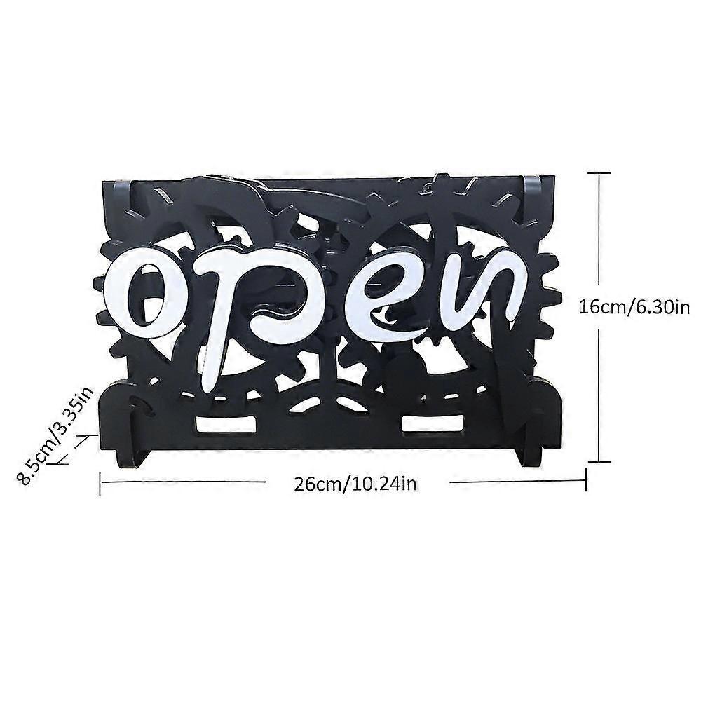 Open-closed Converter,open Closed Sign Board, Wooden Gear Mechanism Convertible Open Signs For Business, Manual Mechanical Hanging Open Closed Sign Fo