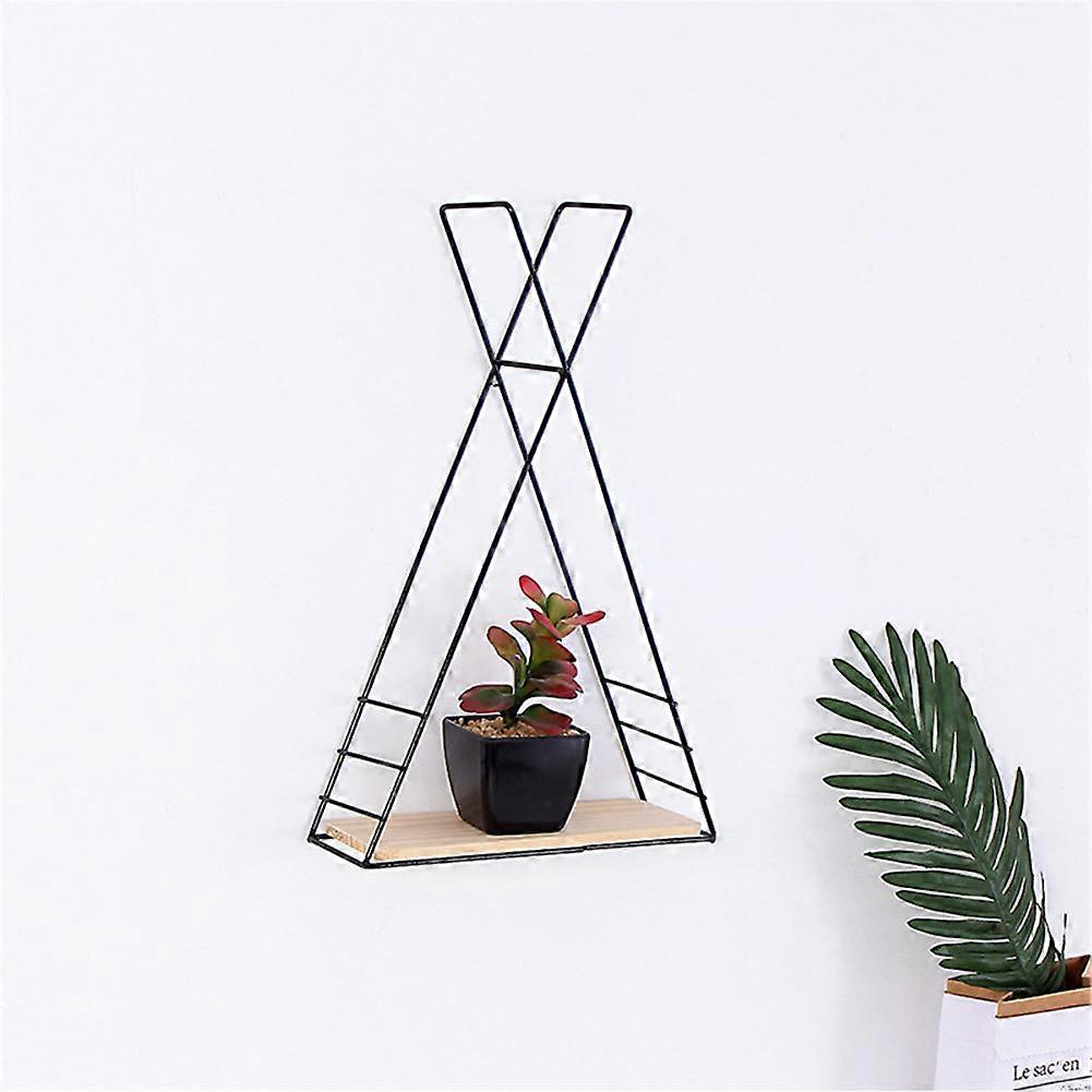 Triangular Wood Floating Shelves Wall Shelf Display Rack