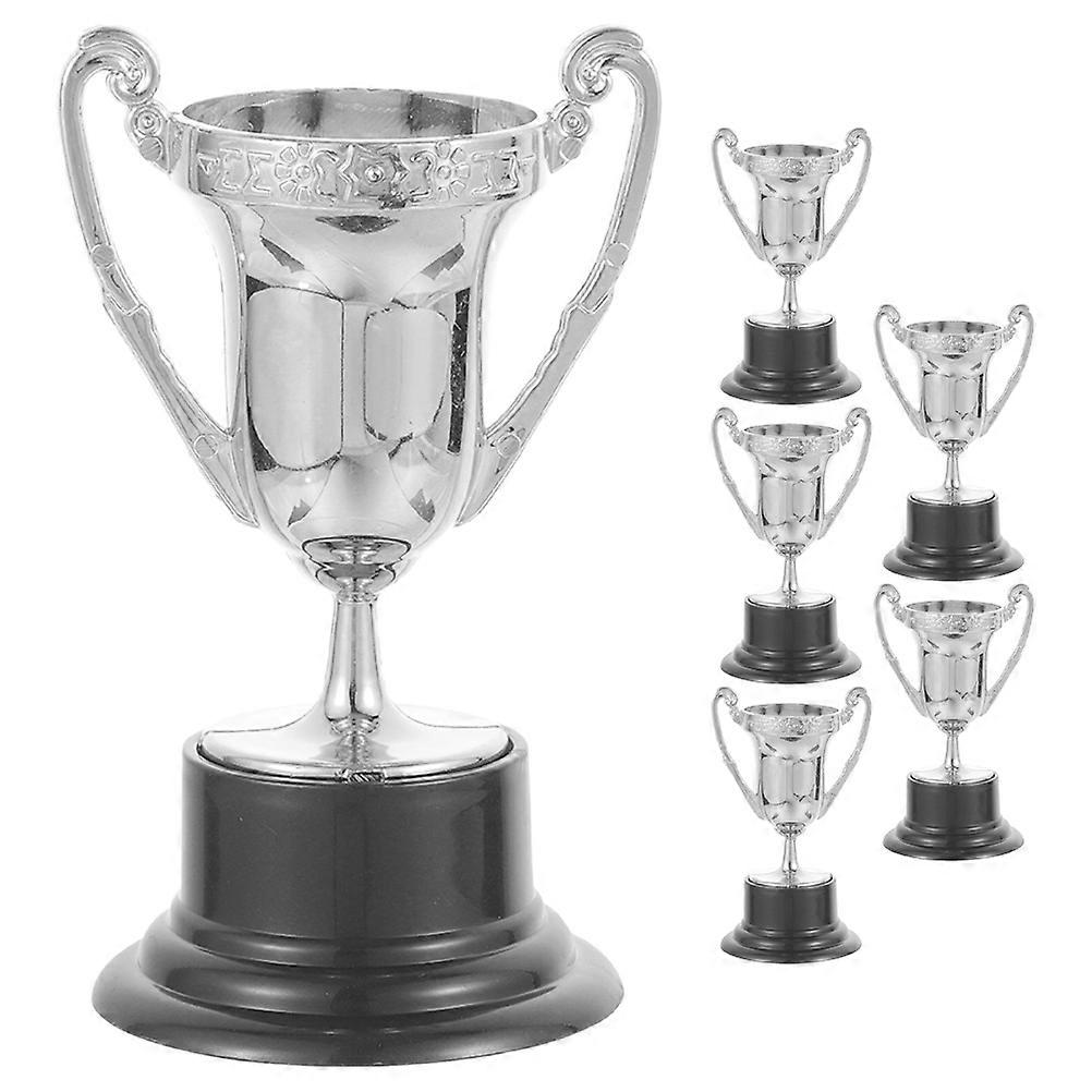 6pcs Small Trophy Model Handheld Plastic Trophy Prop Winner Reward Trophy Adornment