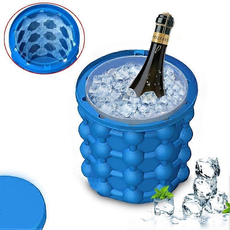 Ice Tray Silicone With Lid 2in1 Function Ice Cube Trays Ice Bucket With Lid Saving Ice Cube Maker Ic