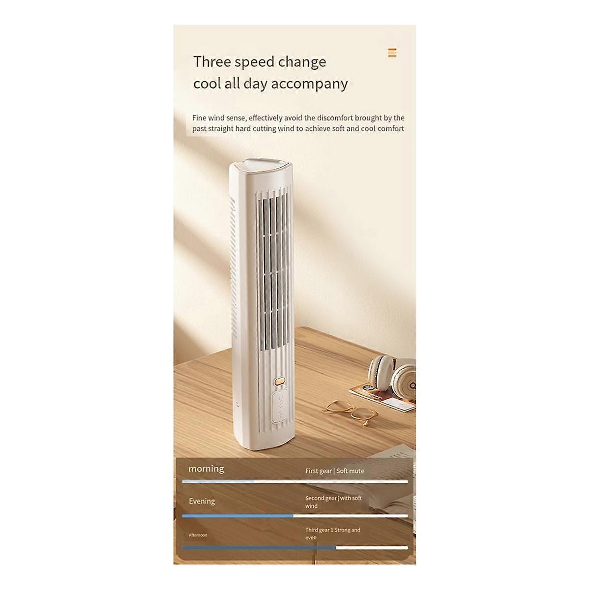 Portable Automatic Remote Air Conditioner, USB Personal Air Conditioner Mini Conditioner with 3-Speed Electric Fan Khaki