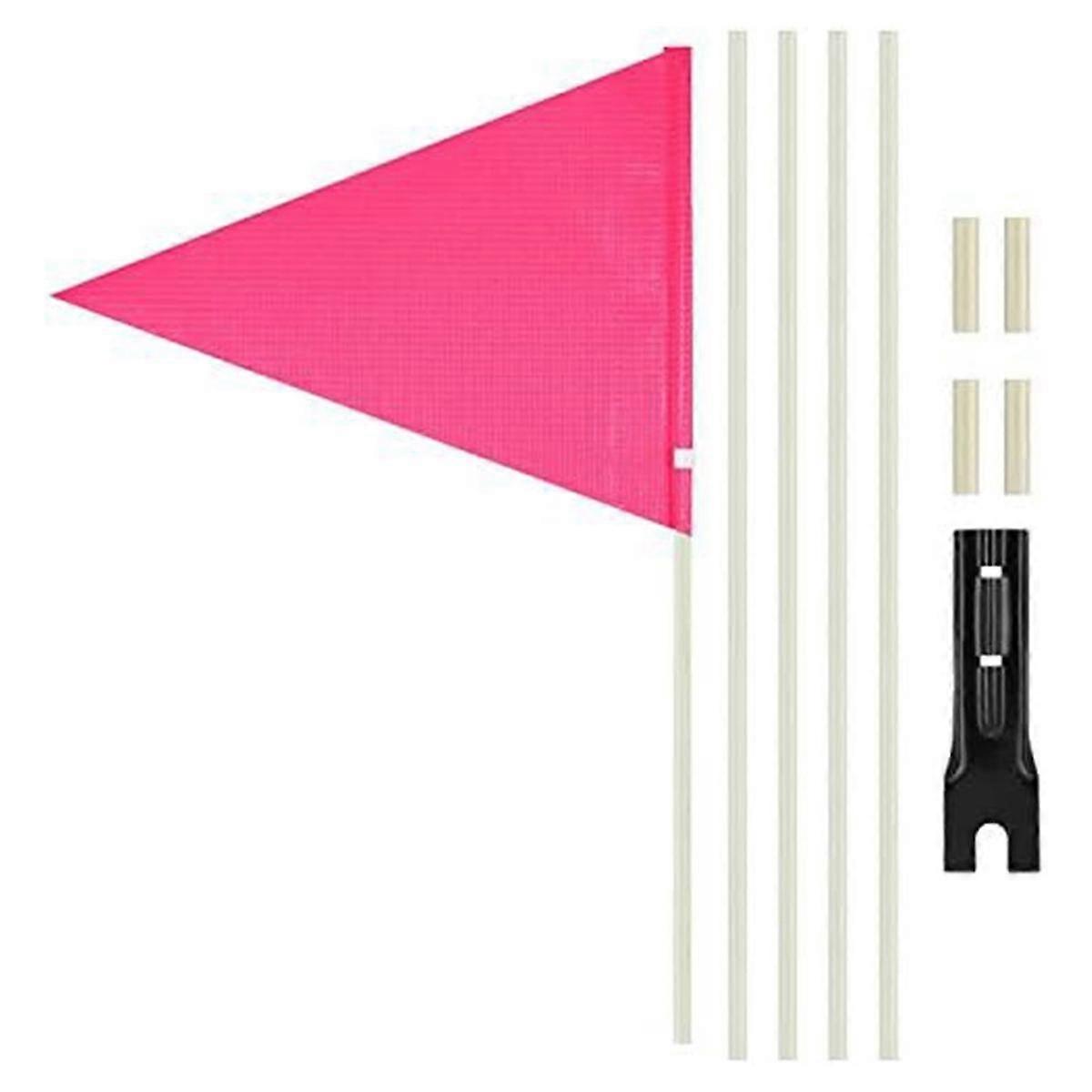 Bike Flag with Pole Reflective Bike Trailer Flag with Bicycle Mounting Bracket Bicycle Flag Pink