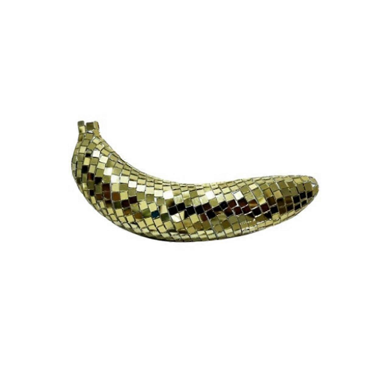 boule disco banane forme boule décoration maison table bar scène rotative disco fruits décoration accessoires or