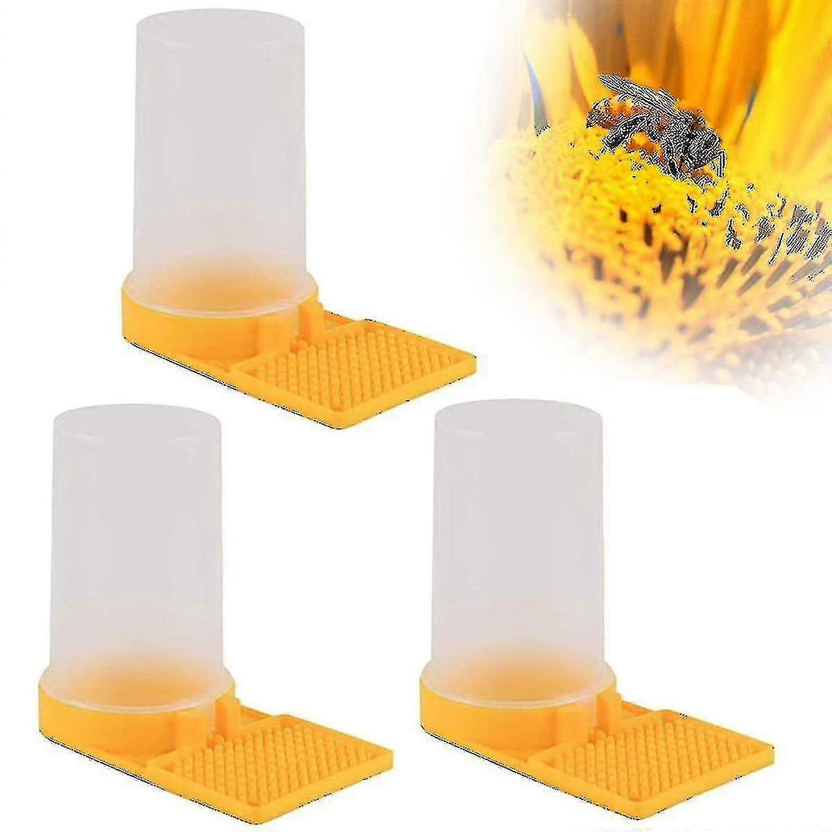 3pcs Waterer Multifunctional Beekeeping Supplies Plastic Yellow Liquid Feeding