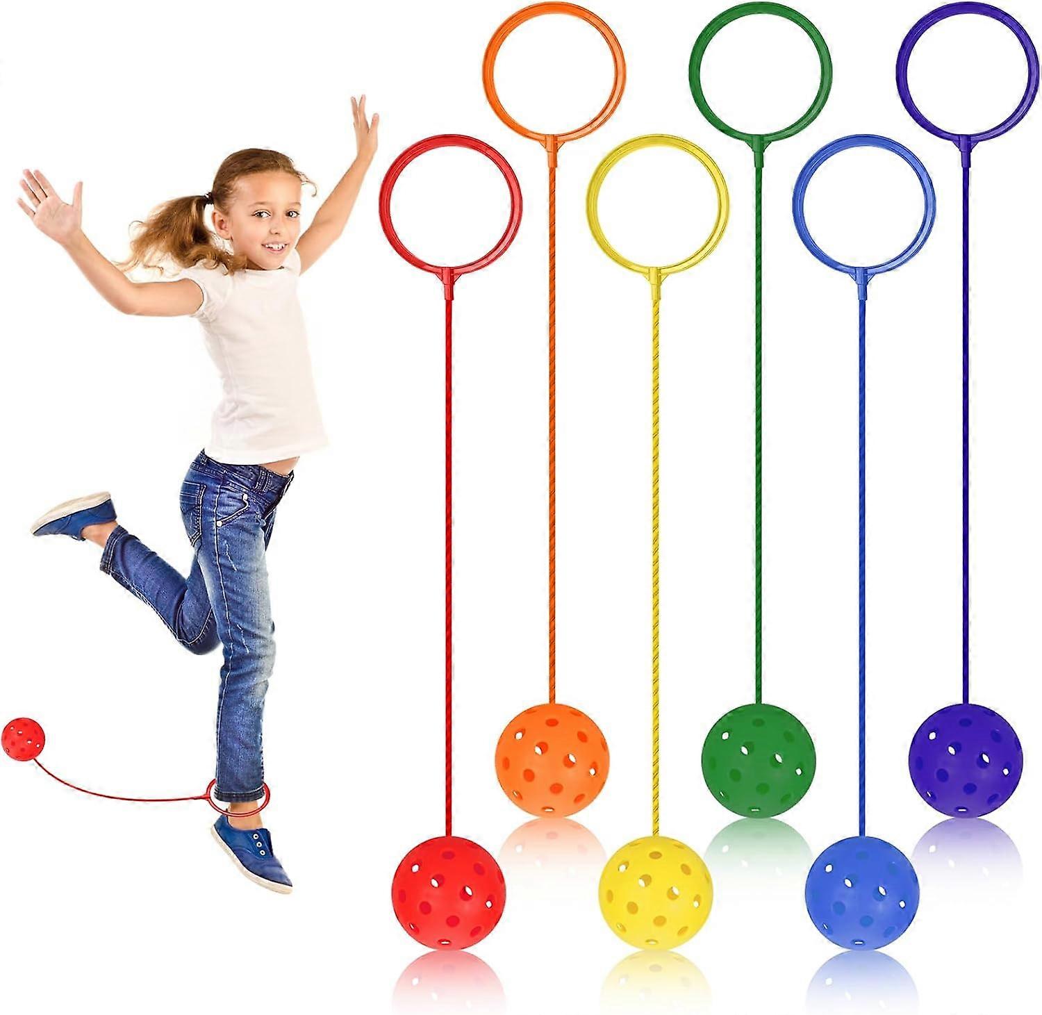 Jumping Ball for Kids, Ankle Jump Ring Bouncy Ball for Skill Games and Exercise, 6-Piece Set