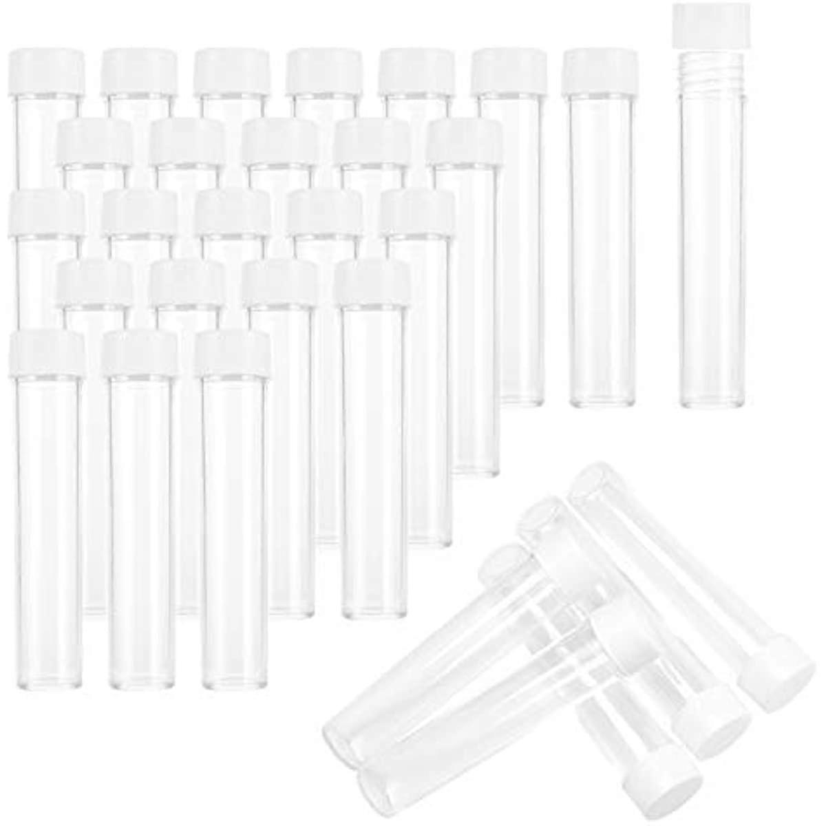 30 PCS Clear Plastic Tube Bead Containers Large Storage Tubes 40ml (130x25mm Diameter 0.98"/ Length 5.12")