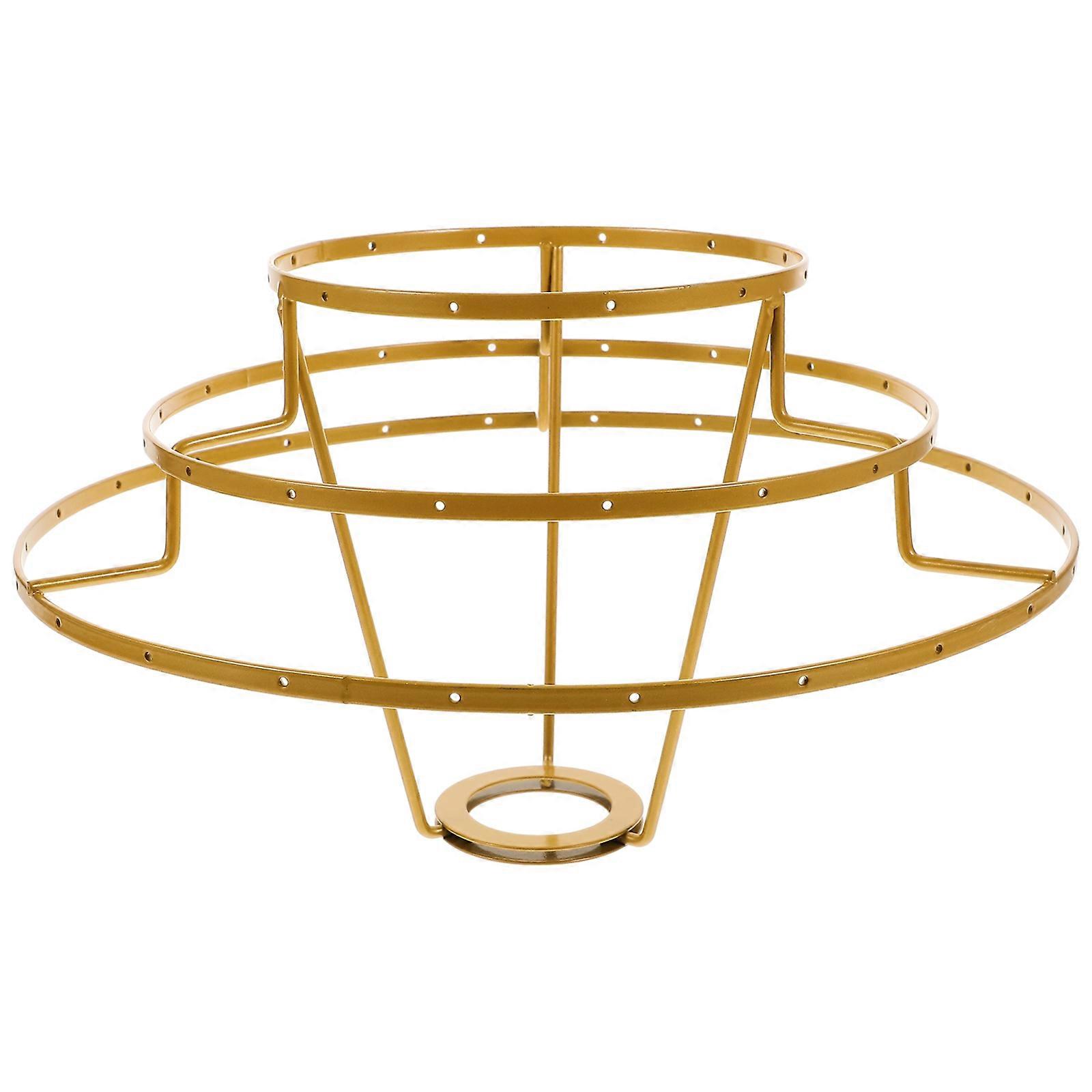 Lampshade Frame 3-layer Metal Ring Support Light Cage Guard Shade Ring Fitter