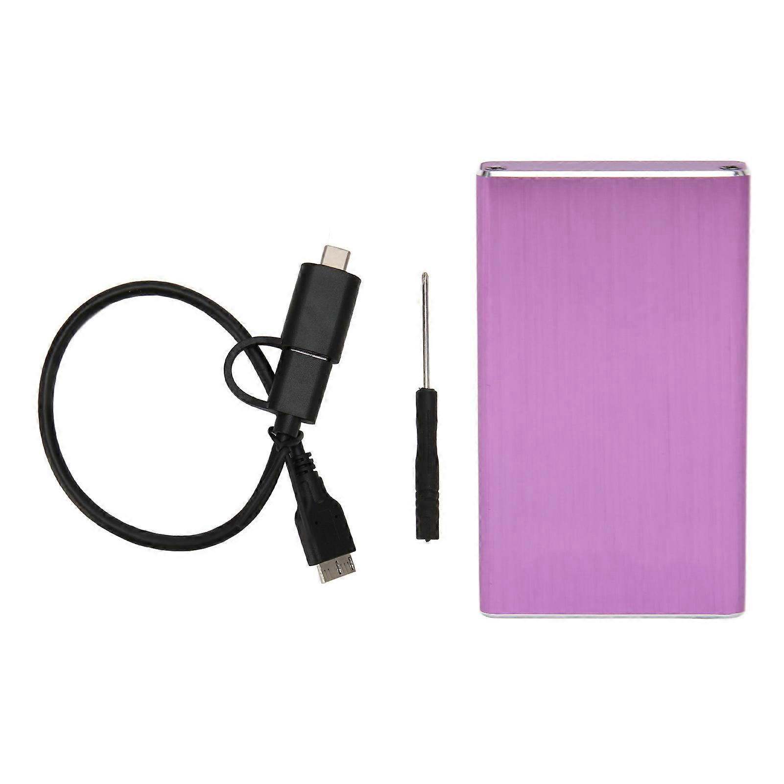 MSATA to USB 3.0 Enclosure 6Gbps UASP Plug and Play LED Indicator Micro USB to MSATA SSD Enclosure for Computer Purple