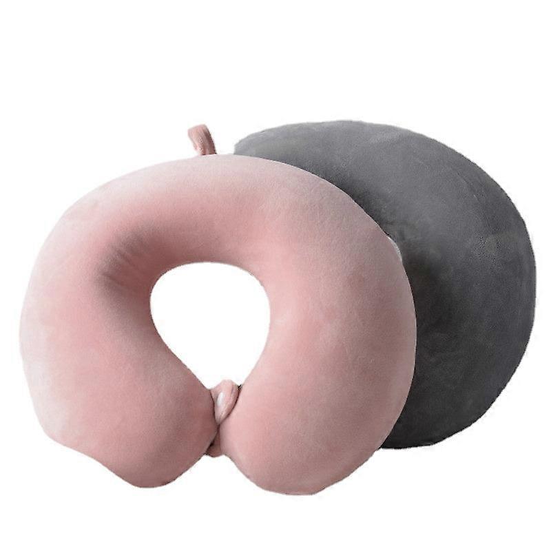Soft Comfortable Travel Pillow Solid Color U-shaped Car Travel Neck Pillow