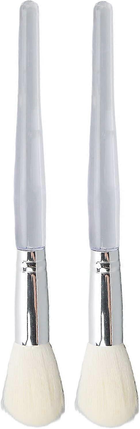 Soft Face Mask Brush Applicator - 2 Pack, Clear Handle - For Clay, Mud, Creams Lotions