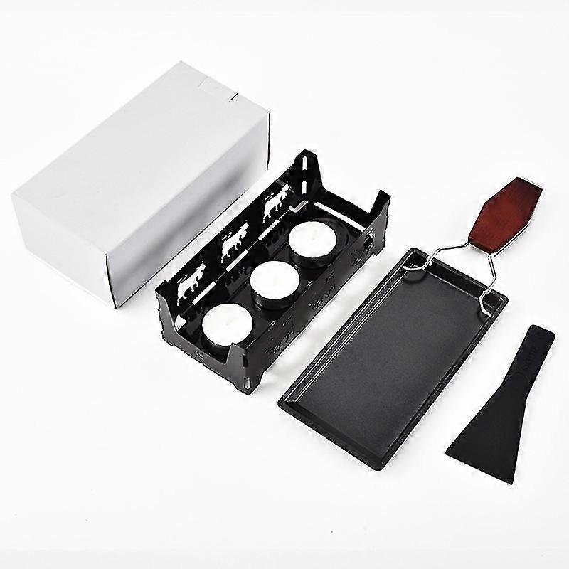 Non-Stick Cheese Raclette Pan with Candles Spatula Multipurpose Barbecue Tool Practical Kitchen
