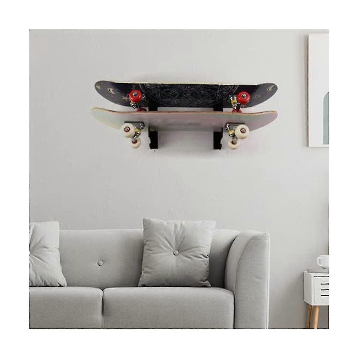 Skateboard Wall Mount Display Rack with Hanger Hook,Acrylic Skateboard Rack Holder for Longboard Skateboard