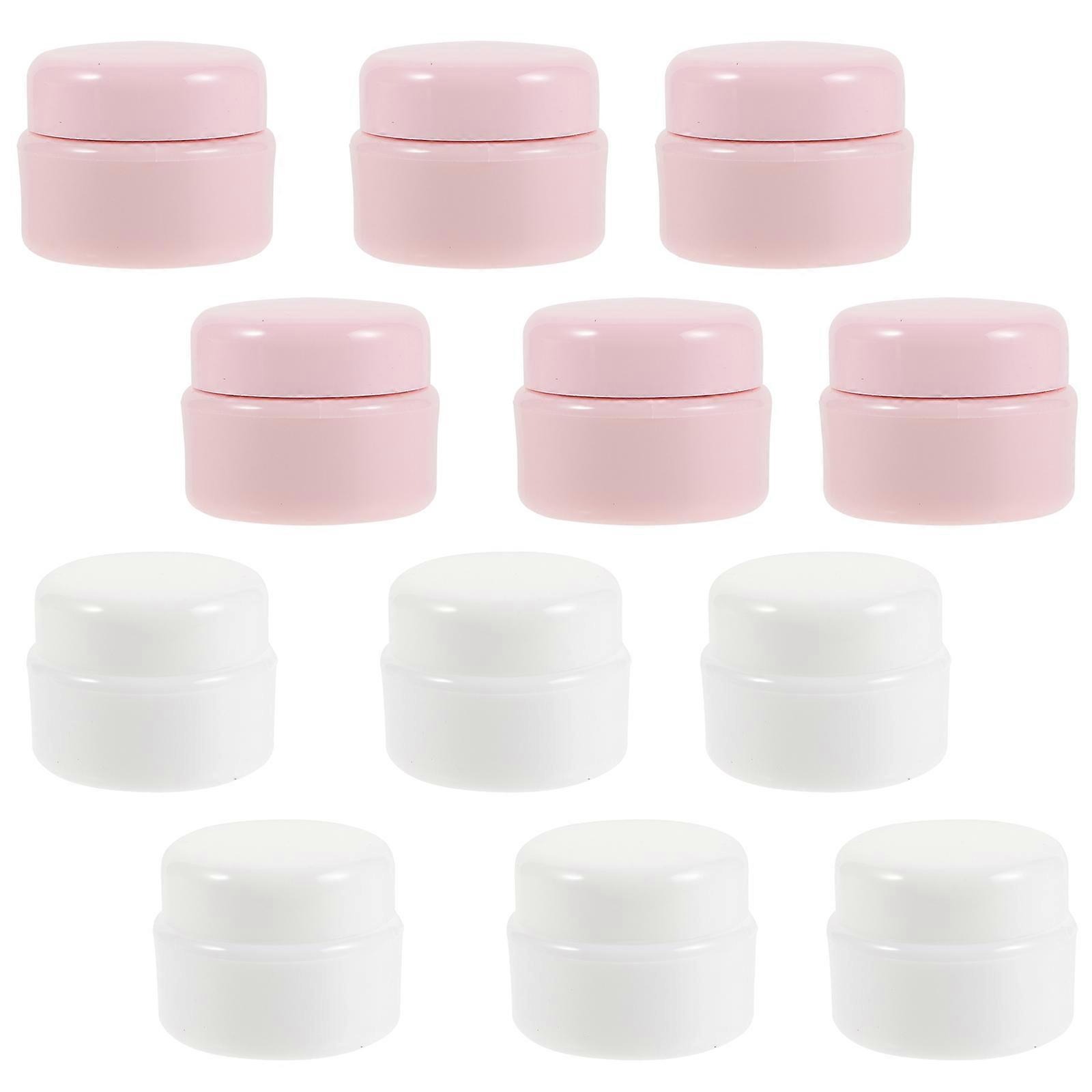 12 pcs Small Refillable Cosmetic Jar Plastic Makeup Container Empty Cream Box with Lids