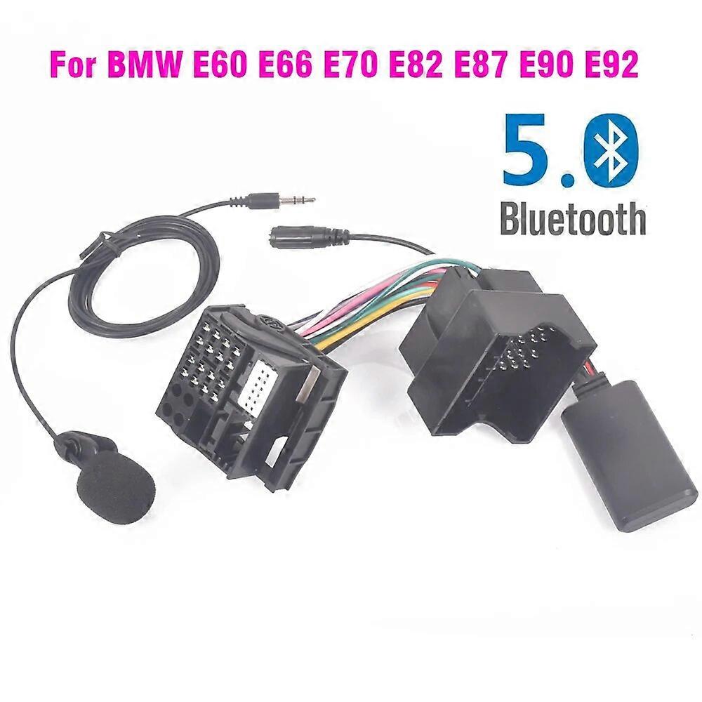 Voor BMW E60 E61 E66 E70 E82 E87 E88 E90 E91 E92 E93 Radio Harnas Stekker Microfoon Handsfree Bluetooth 50 AUX Adapter