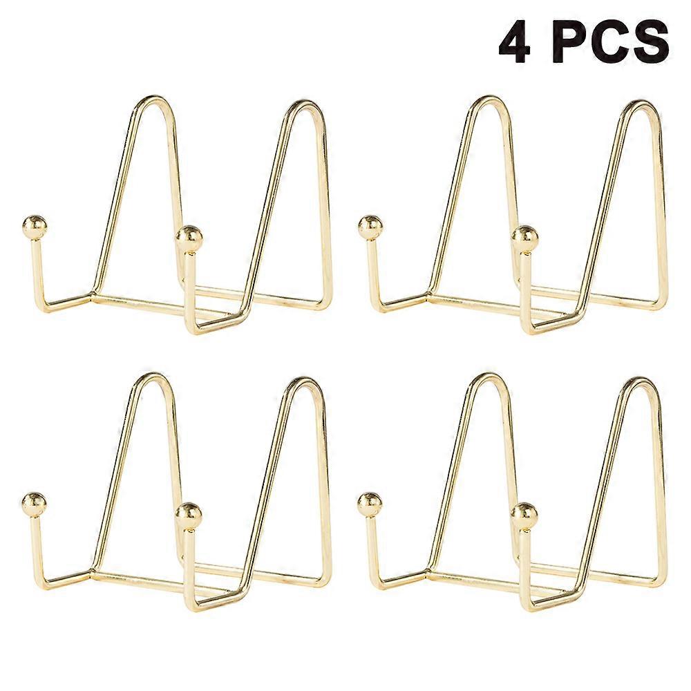4pcs Plate Stands for Display Plate Holder Display Stand Metal Frame Holder Stand for Picture, Decorative Plate, Book, Photo Easel
