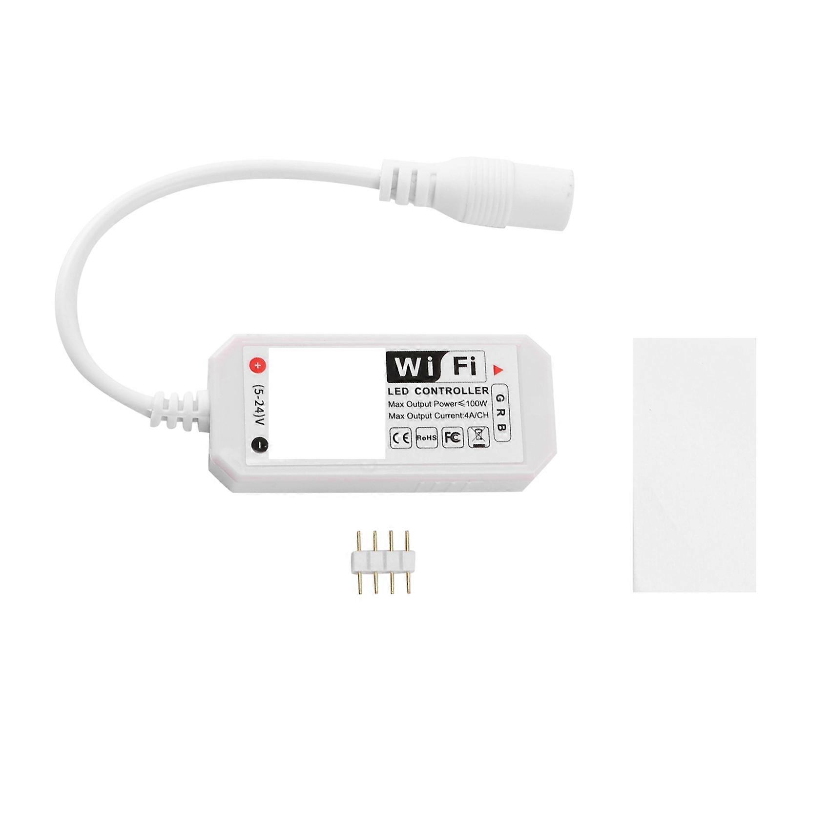 RGB Led Light Strip Voice Control Work with & Google Home, WIFI Wireless Smart Controller with Free