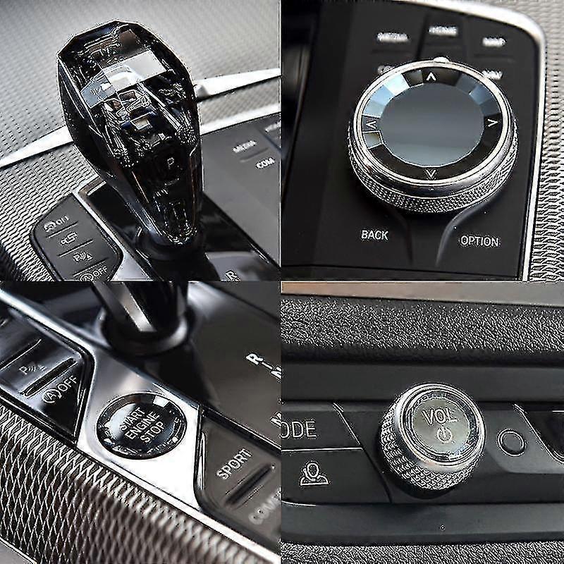 Crystal 4-piece Set Gear Shift Knob Volume Button For Bmw X5 G05 G06 G07 G14 G15 G16 G20 G22 G28 G29