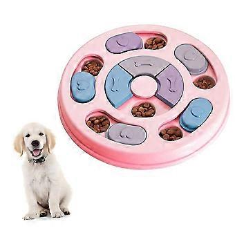 Dog Puzzle Slow Feeder Toy, valp Treat Dispenser Slow Feeder Bowl Dog Toy, hund Brain Games Feeder Med Non-skli, Forbedre IQ Puzzle Bowl For Puppy (rosa