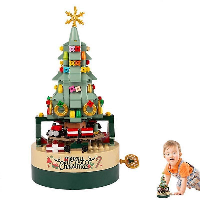 Music Box Building Toys Christmas Tree Blocks Octagonal Construction Toy And Sets For Adults