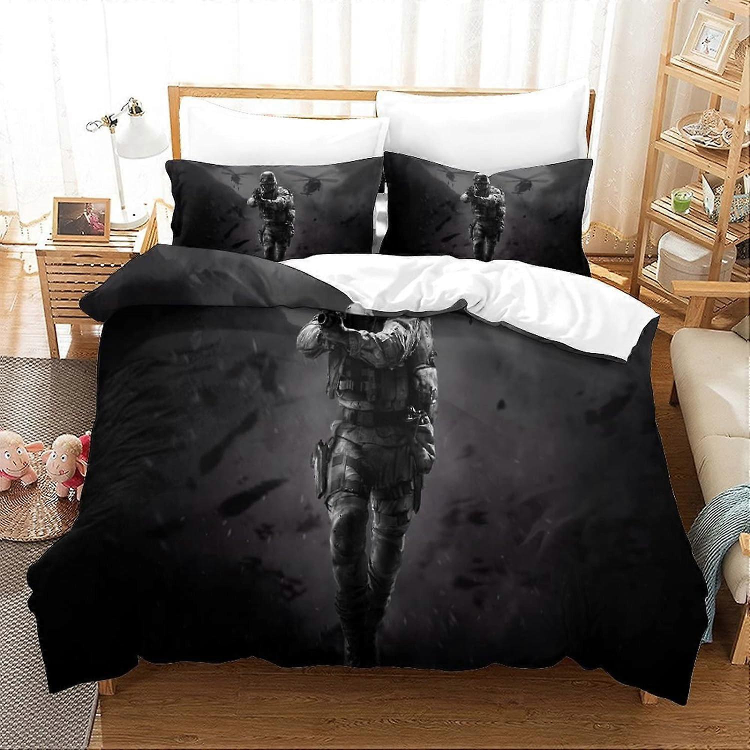 Call of Duty Duvet Cover Soft Microfiber with Zipper Closure Bedding Set with Pillowcase (Twin)