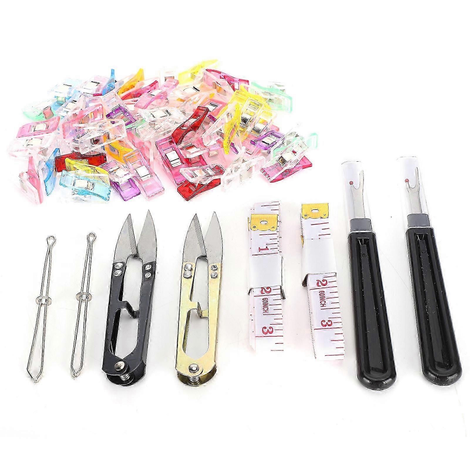 Multipurpose Sewing Set with Clips Seam Remover Thread Clippers Tape Measure and Threader