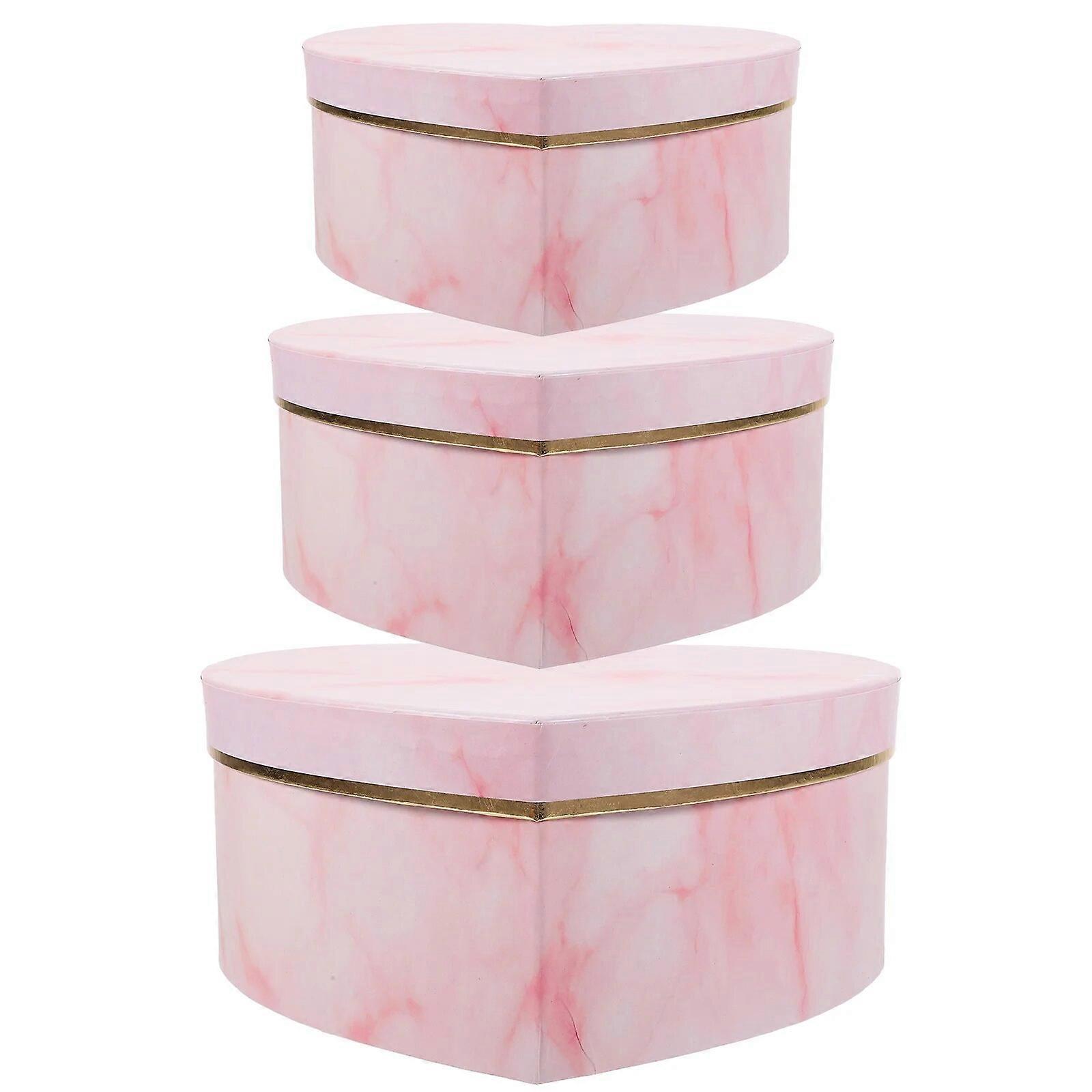 3pcs Empty Gift Boxes Heart Shaped Gift Boxes Wedding Party Gift Holder Wrapping Box