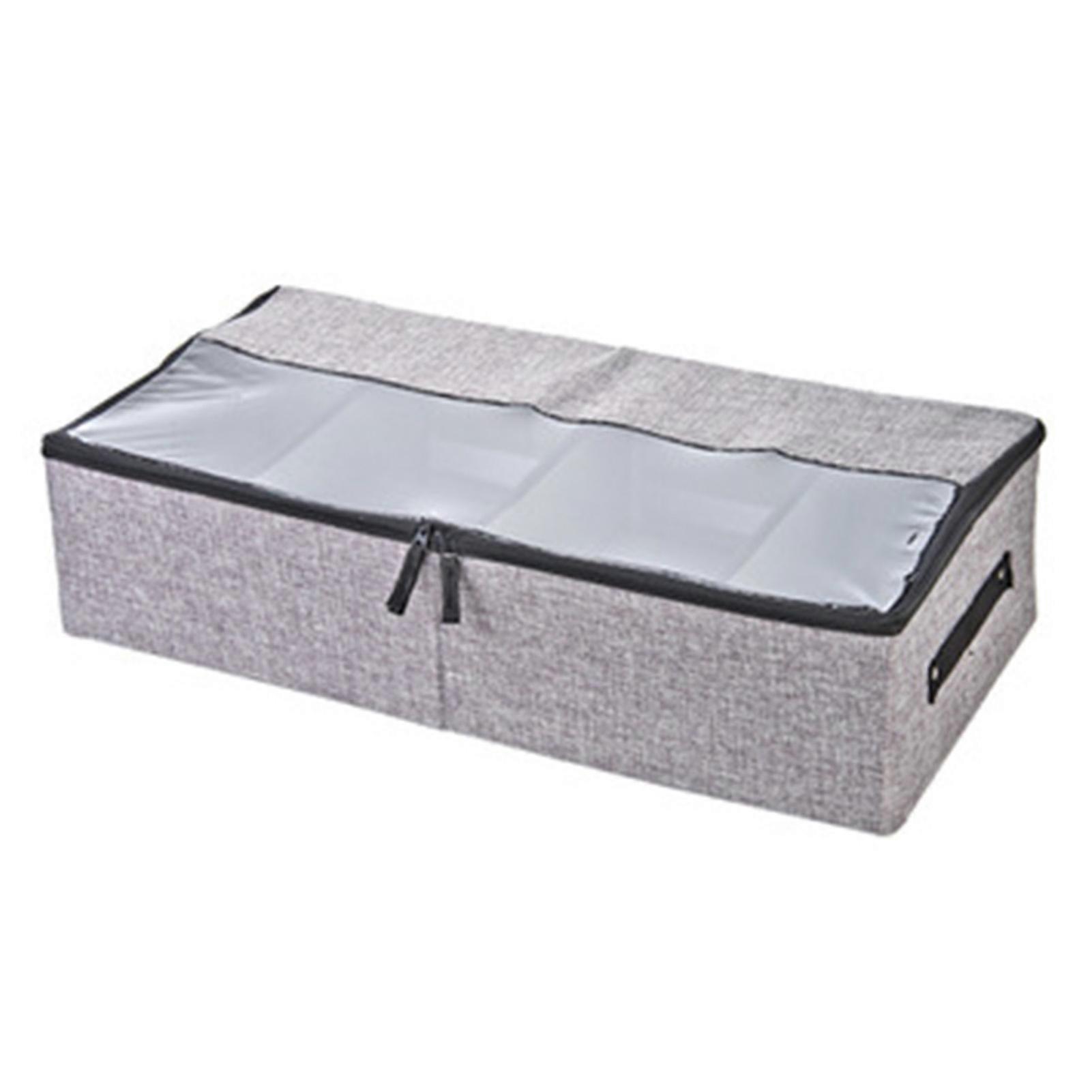 Cotton and Linen Storage Box with Smooth Double Zipper Closure for Living Room Bedroom