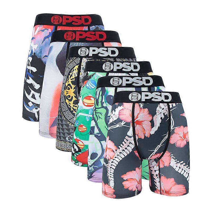6Pcs Divat Print Férfi Fehérnemű Boxer Cueca Férfi bugyi Fehérnemű Férfi alsónadrág Bugyi Boxershorts Szexi S-XXL